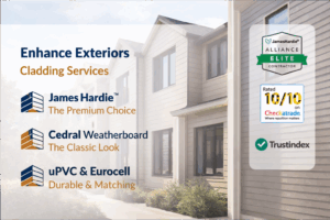 Enhance Exteriors cladding services including James Hardie weatherboard