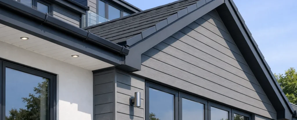 Fascias guttering & soffits Hertfordshire on modern house exterior